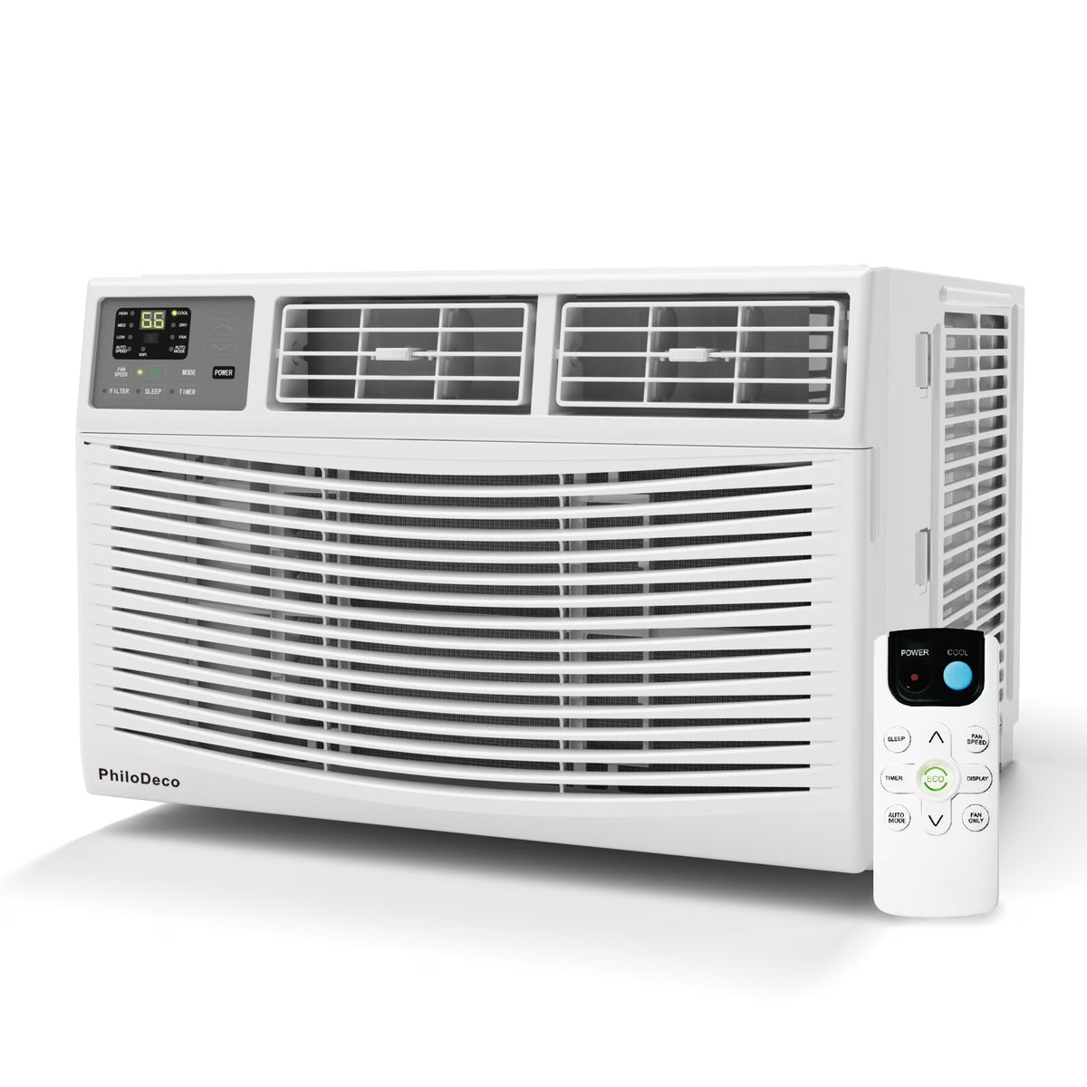 Window Air Conditioner 8000 BTU 350 Sq. Ft. Intelligent, LED Display Screen, with Remote Control, Ac Can Be Used As a Dehumidifier/Fan, Operates Quietly, Energy - Saving. Timer/Sleep and ECO