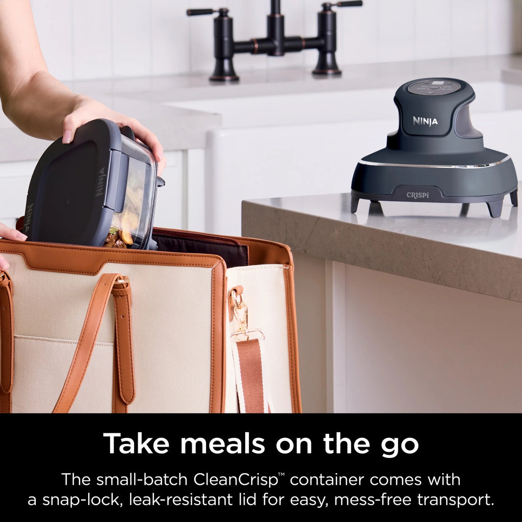 Ninja Crispi 4 - in - 1 Portable Glass Air Fryer Cooking System, 4 - Qt & 6 - Cup Containers, Cyberspace