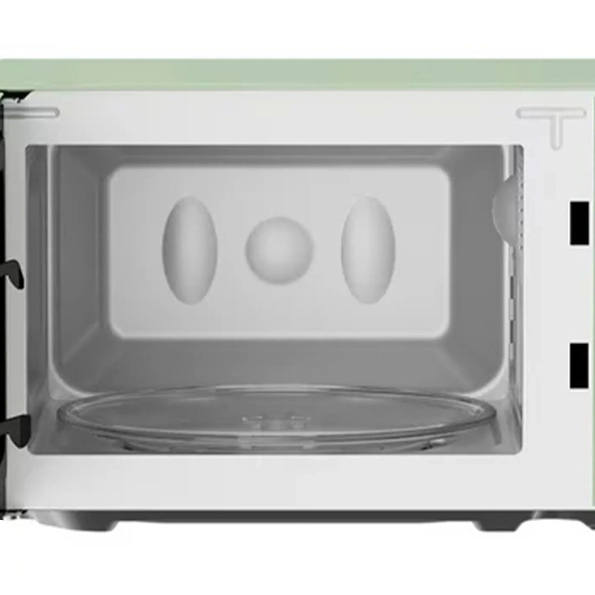 Open Box Magic Chef 0.7 Cubic Feet 700 Watt Classic Retro Microwave, Green