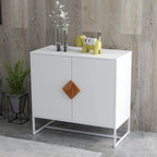 CUSchoice Solid Wood Square Handle 2-Door Sideboard