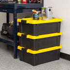 12-Gal Heavy-Duty Storage Containers with Latching Lids – 3-Pack
