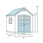 8 ft. W x 17.5 ft. D Plastic Storage Shed