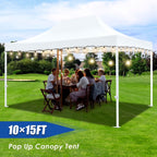 HOTEEL 10x15 Heavy Duty Canopy Tent ,Pop up Canopy for Parties Wedding,Commercial Easy up Gazebo with Roller Bag,UV 50+ &,White