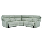 104" 3-Color Genuine Leather Power Reclining Sectional Sofa with Zero Gravity Feature, USB & USB-C Ports, and 2 Stationary Armless Chairs
