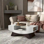 Angelic Contemporary Storage Coffee Table with Glass Insert by Furniture of America