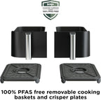 Ninja Foodi 10QT 6-in-1 DualZone Smart XL Air Fryer, 2 Independent 5QT Baskets, Smart Cook Thermometer, Match Cook, Smart Finish, Air Fry, Roast, Bake, Dehydrate, Reheat, Grey, DZ550