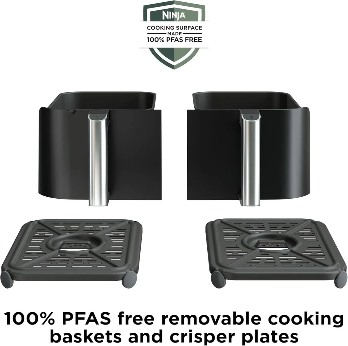 Ninja Foodi 10QT 6-in-1 DualZone Smart XL Air Fryer, 2 Independent 5QT Baskets, Smart Cook Thermometer, Match Cook, Smart Finish, Air Fry, Roast, Bake, Dehydrate, Reheat, Grey, DZ550
