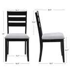Set of 4 Slat Back Wooden Dining Chairs