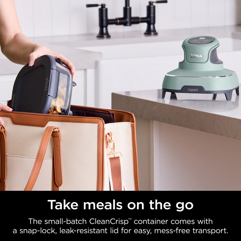 Ninja Crispi 4 - in - 1 Portable Glass Air Fryer Cooking System, 4 - Qt & 6 - Cup Containers, Cyberspace
