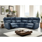 104" 3-Color Genuine Leather Power Reclining Sectional Sofa with Zero Gravity Feature, USB & USB-C Ports, and 2 Stationary Armless Chairs