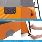 CORE Straight Wall Cabin Tents | 10 Person / 11 Person / 12 Person Large Multi Room Family Tents for Car Camping & Outdoor Adventures