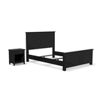 Homestyles Oak Park Black Wood Queen Bed and Nightstand Set - 2 Pieces