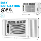Garvee 5000 BTU Window Air Conditioner, Fast Cooling for Rooms up to 150 Sq. Ft, Window Ac Unit with 7 Level