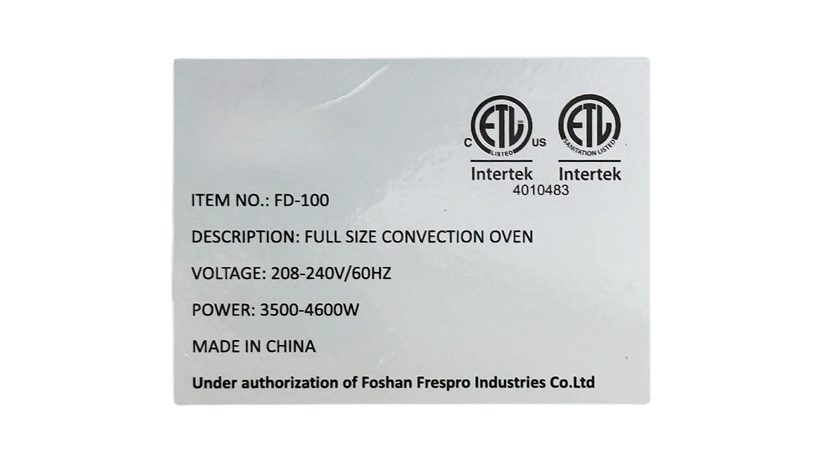 37in. Full Size Countertop Convection Oven, Commercial Oven, 208 - 240V NSF