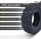 26x12x12 Atv Tires, Set of 2 Atv Tires 26x12-12 6PR, All Terrain Atv/Utv Off-Road Tires, Black
