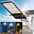 Tri-Color Solar Street Lights Outdoor - 5800W Solar Parking Lot Lights Commercial with 3 Color Temperatures, Solar Street Light Dusk to Dawn Street Lights Solar Powered for Outside Yard Garden