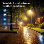 Tri-Color Solar Street Lights Outdoor - 5800W Solar Parking Lot Lights Commercial with 3 Color Temperatures, Solar Street Light Dusk to Dawn Street Lights Solar Powered for Outside Yard Garden