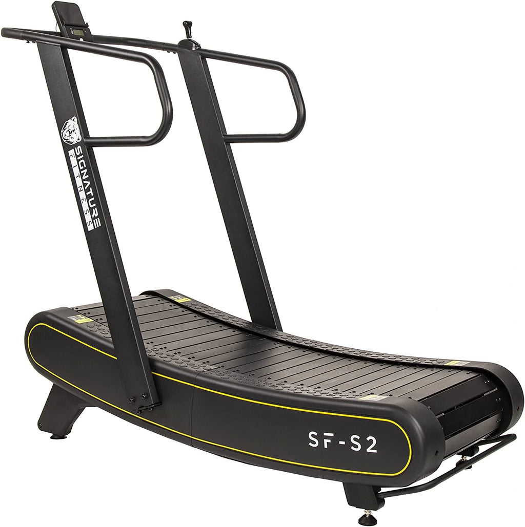 Signature Fitness SF - S2 Sprint Demon - Motorless Curved Sprint Treadmill with Adjustable Levels of Resistance - 300 lb Capacity