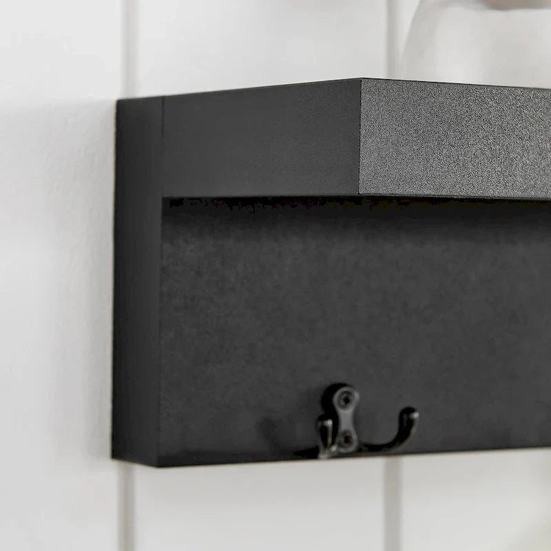 Danya B. Wall-Mounted Coat Rack with Decorative Ledge Shelf and Hooks for Entryway