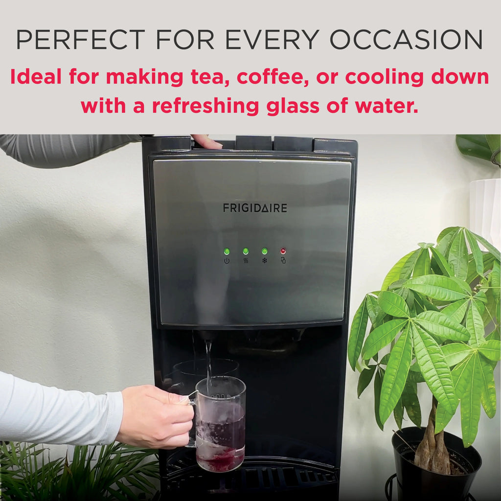 Frigidaire, 5 Gallon Bottom Loading Hot and Cold Water Dispenser EFWC505, Stainless Steel