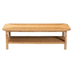 Minahasa Bohemian Braided Rattan Coffee Table in Light Honey