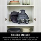 Ninja Crispi 4 - in - 1 Portable Glass Air Fryer Cooking System, 4 - Qt & 6 - Cup Containers, Cyberspace