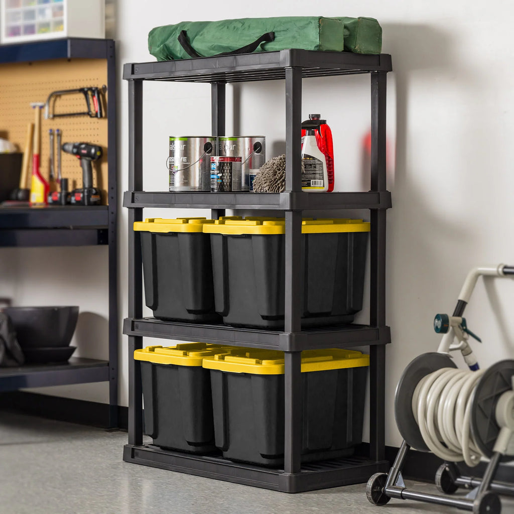12-Gallon Heavy Duty Storage Containers with Lids – 4-Pack