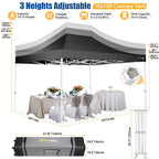 HOTEEL 10x15 Heavy Duty Canopy Tent - Commercial Pop Up with UV50+, Thick Hexagonal Frame, 4 Sidewalls, Anti-Pooling Design & Roller Bag (Black)