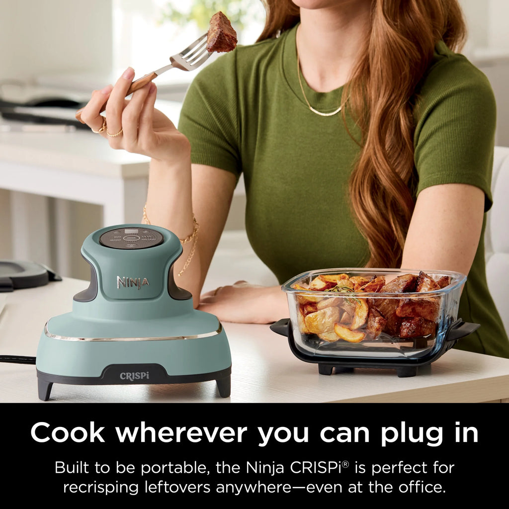 Ninja Crispi 4 - in - 1 Portable Glass Air Fryer Cooking System, 4 - Qt & 6 - Cup Containers, Cyberspace