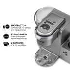 Keurig K-Cafe Single Serve K-Cup Coffee Maker, Latte Maker and Cappuccino Maker, Dark Charcoal