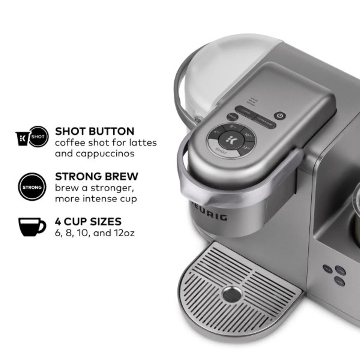 Keurig K-Cafe Single Serve K-Cup Coffee Maker, Latte Maker and Cappuccino Maker, Dark Charcoal