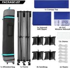 COBIZI 10x20 Heavy Duty Pop up Canopy Tent with 6 sidewalls Easy Up Commercial Outdoor Canopy Wedding Party Tents for Parties All Season Wind & Waterproof Gazebo with Roller Bag,Black(Frame Thickened)