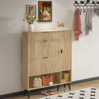 Shoe Cabinet with Drawers, Slim Storage Cabinets, Entryway Shoe Storage Cabinets
