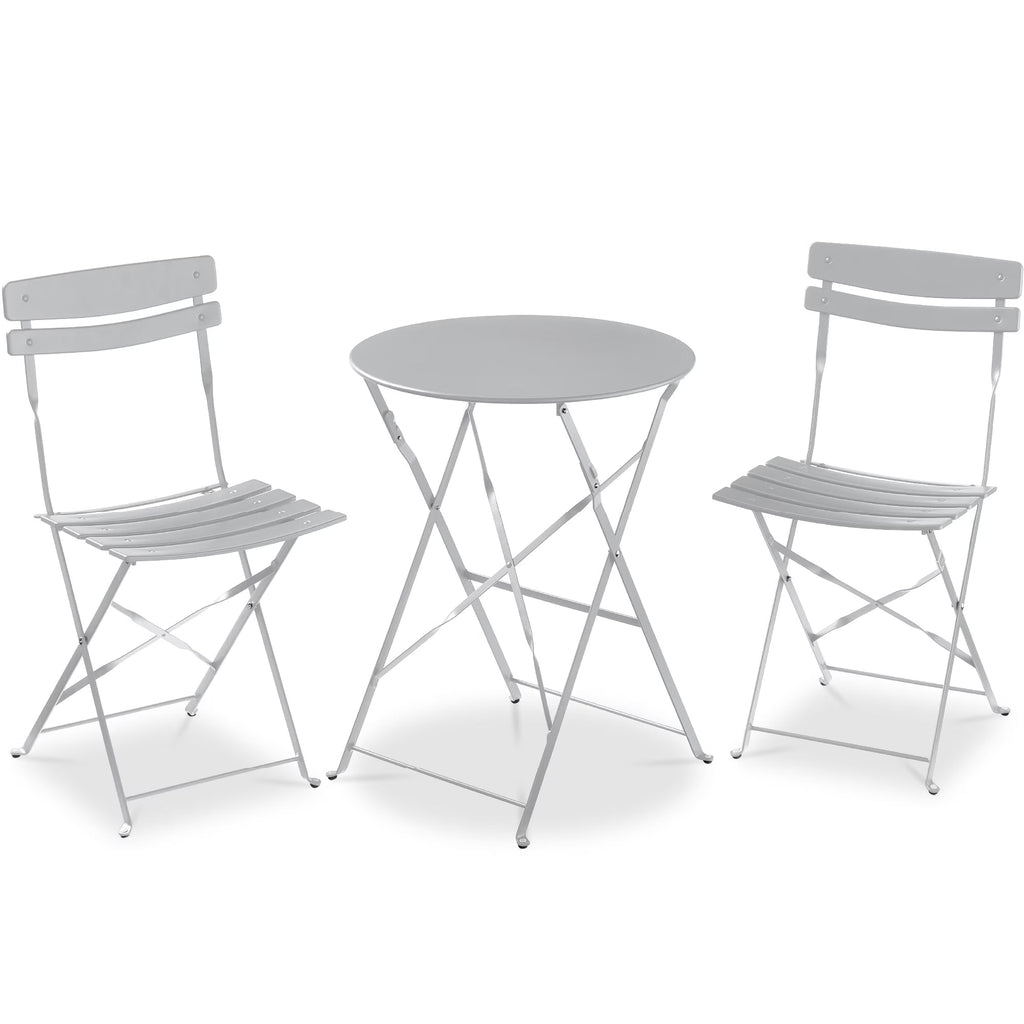 Best Choice Products 3-Piece Small Bistro Set, Folding Patio Furniture Set of 2 Chairs and Table - Black