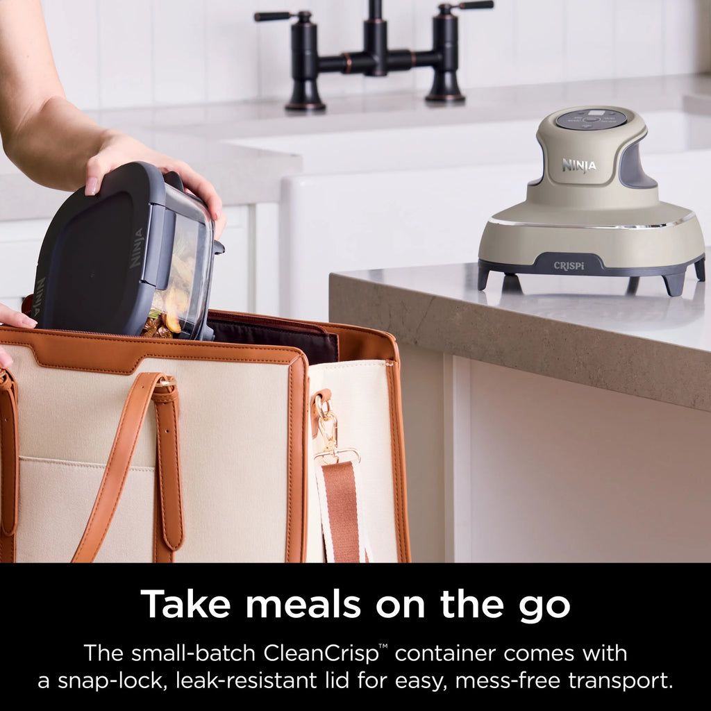 Ninja Crispi 4 - in - 1 Portable Glass Air Fryer Cooking System, 4 - Qt & 6 - Cup Containers, Cyberspace