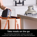 Ninja Crispi 4 - in - 1 Portable Glass Air Fryer Cooking System, 4 - Qt & 6 - Cup Containers, Cyberspace