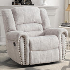 CANMOV Leather Recliner Chair, Classic and Traditional Manual Recliner Chair with Comfortable Arms and Back Single Sofa for Living Room, Nut Brown