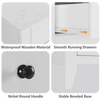 Homhougo Dresser for Bedroom Black with 5 Drawers, Tall Wood Organizer Storage Cabinet with Round Handle, Drawer Dresser for Closet, Living Room, Hallway, Nursery, Kids Bedroom