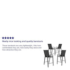 Set of 4 Outdoor Barstools with Flexible Comfort Material - Patio Seating
