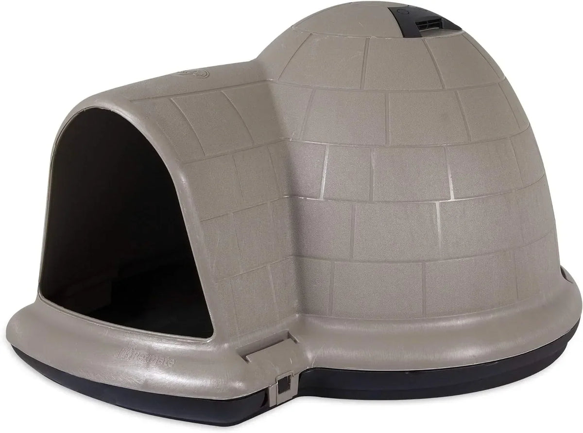 Petmate Indigo Dog House (Igloo Dog House. Made in USA with 90% Recycled Materials. All-Weather Protection Pet