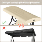 Pirecart 3 Person Patio Porch Swing Outdoor Converting Swing Glider Hammock with Adjustable Canopy, Cushions, Red