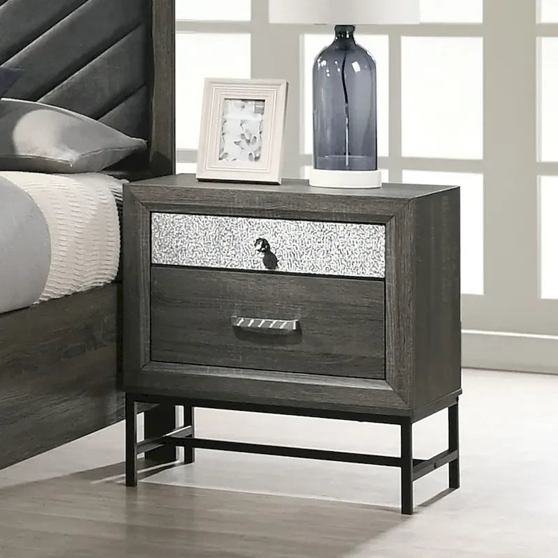 Contemporary Grey 6-Piece Platform Bedroom Set by Furniture of America - Heinisk Collection