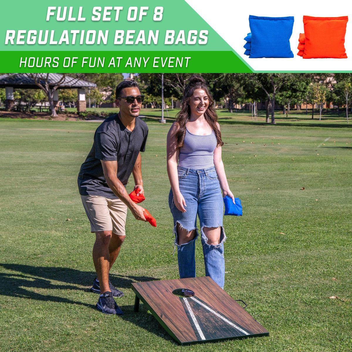 3' x 2' Cornhole Set with Built-In Bag Storage | Dark Rustic