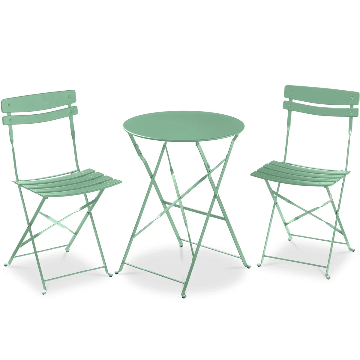 Best Choice Products 3-Piece Small Bistro Set, Folding Patio Furniture Set of 2 Chairs and Table - Black
