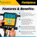 Fieldpiece SM482V Wireless 4-Port SMAN Manifold with Vacuum Gauge