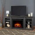 Real Flame Eliot 81" Grand Antique Grey TV Stand with Electric Fireplace