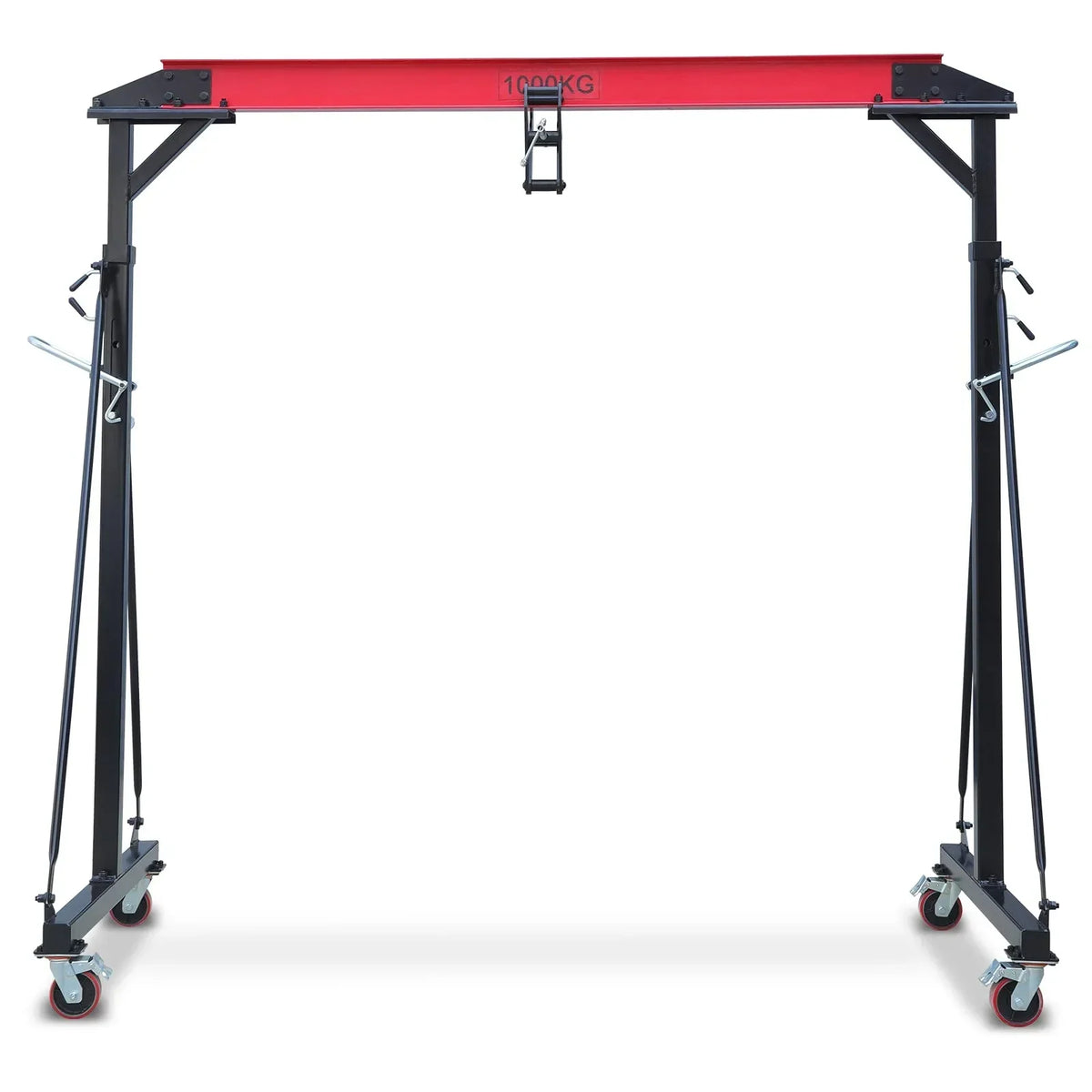 2025  1 Ton Adjustable Gantry Crane, 2200 lbs Capacity, Height Adjustable 96.5"-143.7", Portable Hoist for Factory, Construction, Warehouse, Auto Repair