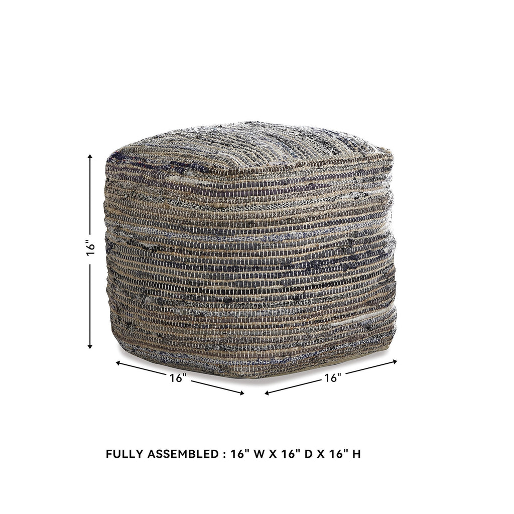 Signature Design by Ashley Contemporary Absalom Pouf  Denim