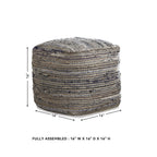 Signature Design by Ashley Contemporary Absalom Pouf  Denim