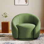 360 Swivel Accent Chair for Living Room, Boucle Barrel Armchair Single Sofa Chair Reading Chair, Sage Green